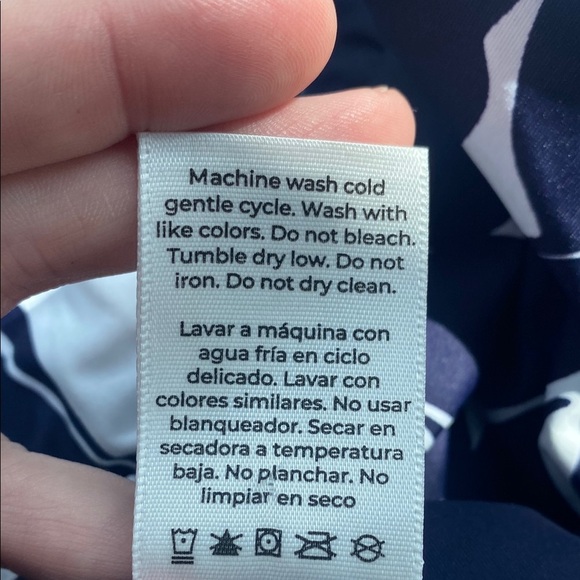 NEW Anne Cole V-Wire Tankini Swim Top XL Navy Blue White Coastal Palms Print - Picture 7 of 10